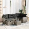 vidaXL Patio Sofa Set Grey PE rattan and powder-coated steel 6-piece set