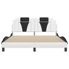 vidaXL Bed Frame "Viana" without Mattress White and Black 63"x78.7" Faux Leather