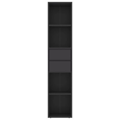 vidaXL Book Cabinet Gray 14.2"x11.8"x67.3" Engineered Wood