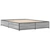 vidaXL Bed Frame Grey Sonoma Engineered Wood, Steel 55.1 x 74.8 in