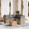 vidaXL Garden Sofa Set Beige, Light Grey, Brown PE rattan 6 Piece