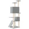 vidaXL Cat Tree Light Grey Engineered Wood, Plush, Sisal One Size