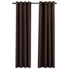 vidaXL Linen-Look Blackout Curtains with Grommets 2pcs Taupe 140x96.5 "