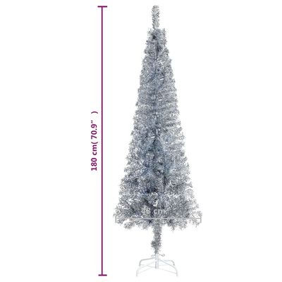 vidaXL Slim Christmas Tree Silver 6 ft