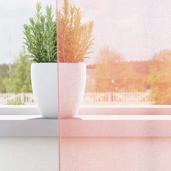 vidaXL Voile Curtains with Loops 2 pcs Pink 55.1x102.4"