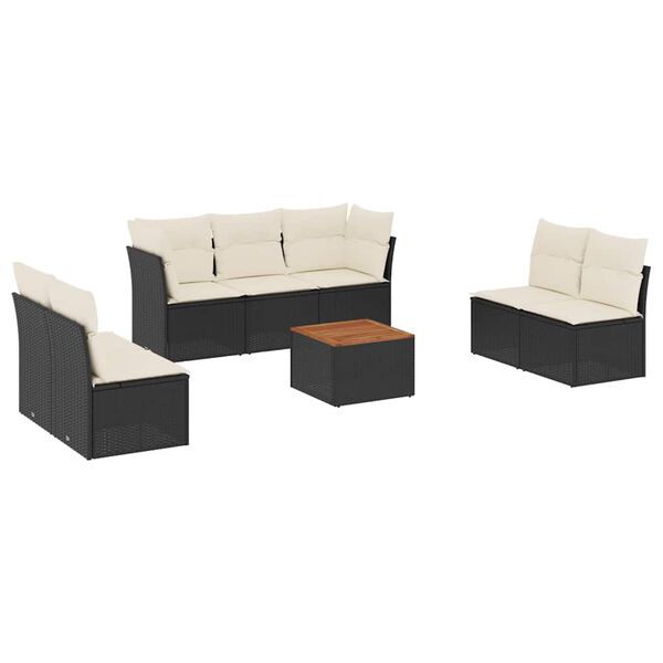 vidaXL Garden Sofa Set Black PE rattan Large Modular Garden Sofa Set