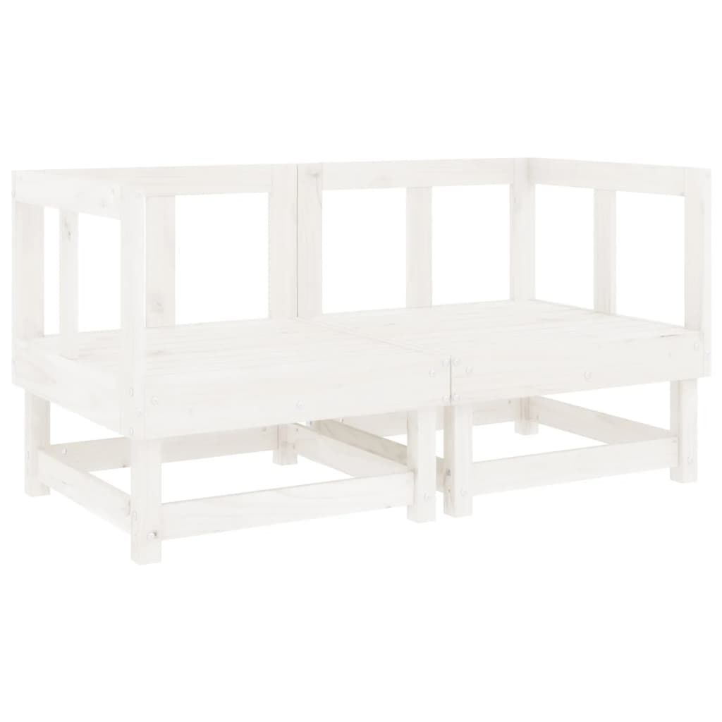 vidaXL Garden Lounge Set White Solid pine wood, Plywood Large Modular
