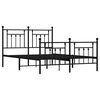 vidaXL Bed Frame Black Powder-coated steel King Bed Frame Rectangular