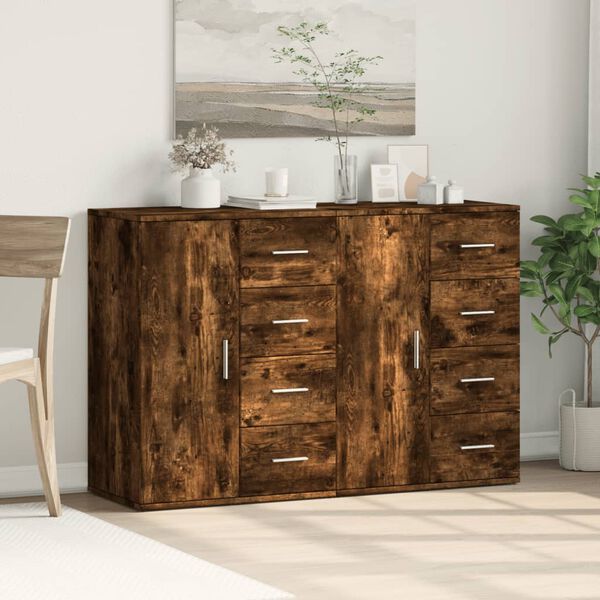 vidaXL Sideboard Smoked Oak Engineered Wood Medium Sideboard