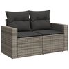 vidaXL Garden Sofa Set Grey PE rattan, powder-coated steel, tempered glass