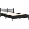 vidaXL Bed Frame Black Engineered wood and metal Double Modern