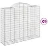 vidaXL Gabion Basket Set of 9 Silver Galvanized iron Extra Large