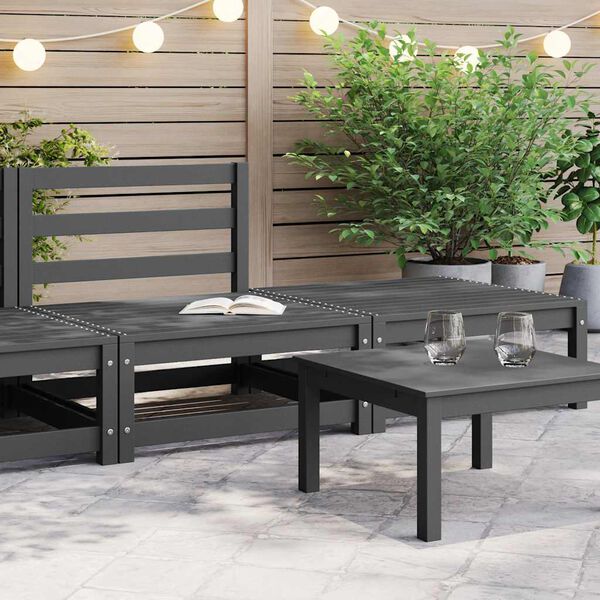 vidaXL Garden Lounge Set Grey Solid Pine Wood Medium Modular
