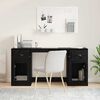 vidaXL Desk with Cabinet with Door Black Oak 60.83 x 19.69 x 29.53 in