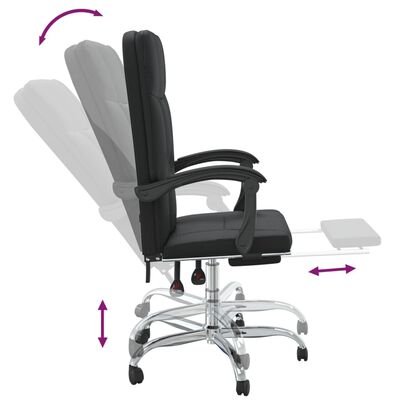 vidaXL Reclining Office Chair Black Faux Leather