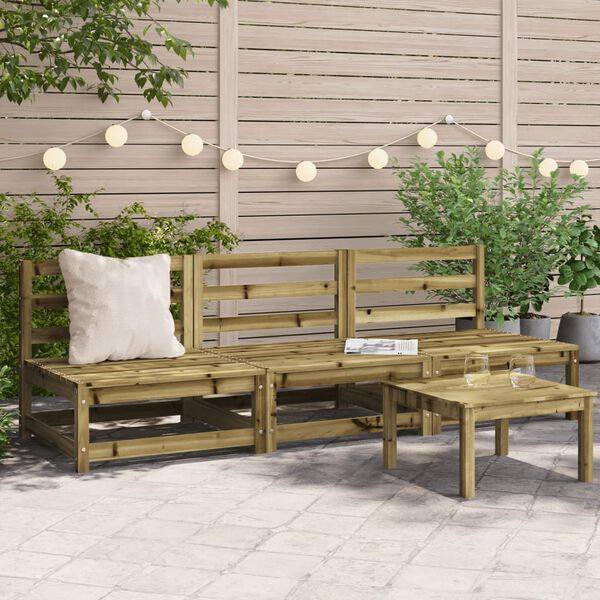 vidaXL Garden Sofa Natural Wood Treated Solid Pine Wood Medium Modular