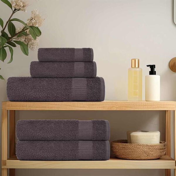 vidaXL Hand Towel Set of 2 Anthracite 100% Cotton 19.7 x 39.4 in