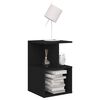 vidaXL Bedside Cabinet Black Engineered wood 21.7 in tall, 13.8 in wide