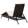 vidaXL Sun Lounger Brown PE Rattan Adjustable Size Adjustable Footrests