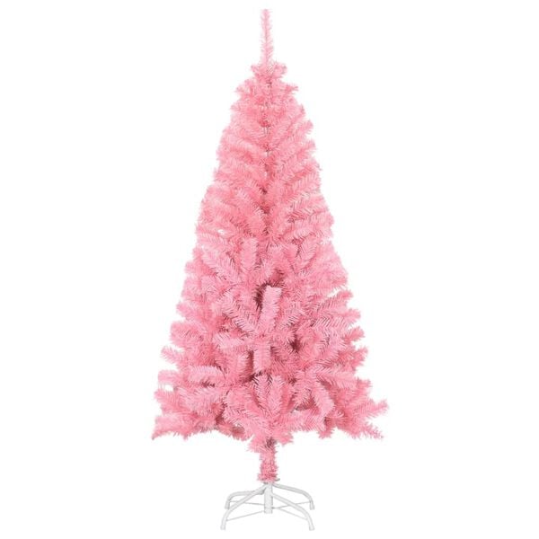 vidaXL Artificial Christmas Tree Pink PVC, Steel Medium