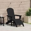 vidaXL Adirondack Chair with Cushion Black 74 x 82 x 92cm HDPE