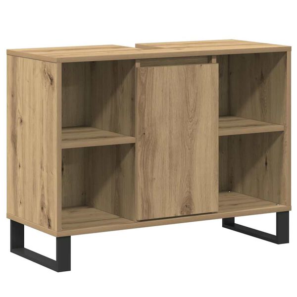 vidaXL Bathroom Cabinet with Door Artisan Oak 31.50 x 12.99 x 23.62 in
