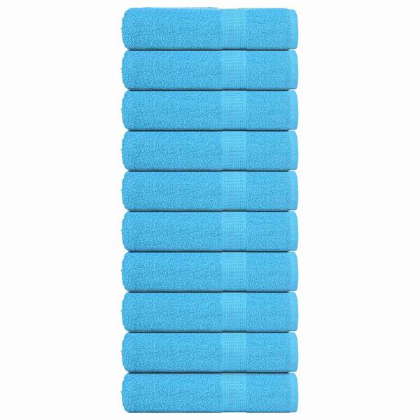 vidaXL Bath Towel Set of 10 Turquoise 100% Cotton 39.4 x 59.1 in