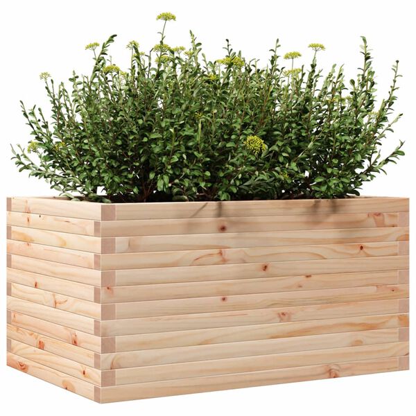 vidaXL Garden Planter Natural wood Solid pine wood Medium Garden Planter