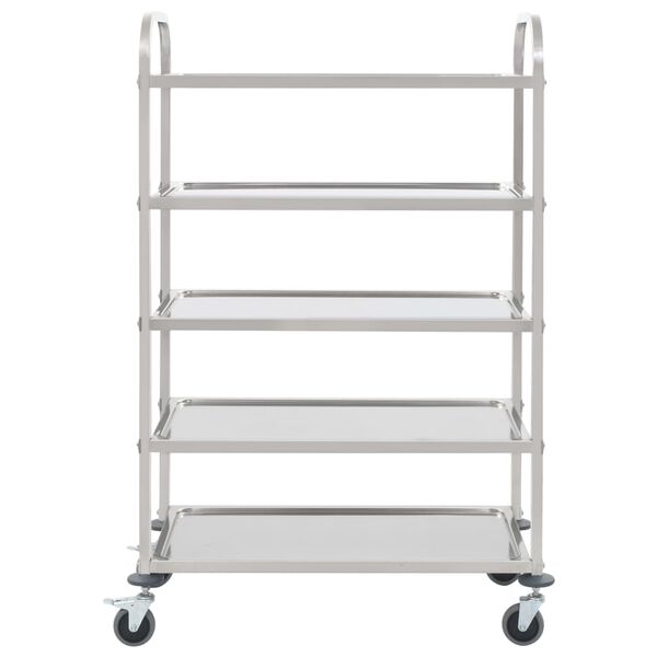 vidaXL 5-Tier Kitchen Trolley 42.1"x21.7"x57.9" Stainless Steel