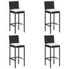 vidaXL Garden Bar Set Black and Cream Poly rattan Medium