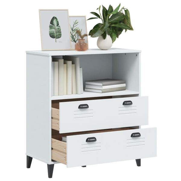 vidaXL Bookshelf White Engineered wood, plastic Medium Bookcase