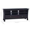 vidaXL TV Stand Light Black Coffee 39.4"x11.8"x17.7" Solid Wood Mahogany