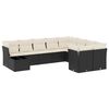 vidaXL Garden Sofa Set Black, Cream