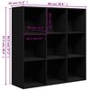 vidaXL Bookcase Black Engineered wood Medium Bookcase Rectangular