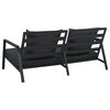 vidaXL Garden Sofa Set of 2 Black and Dark Gray