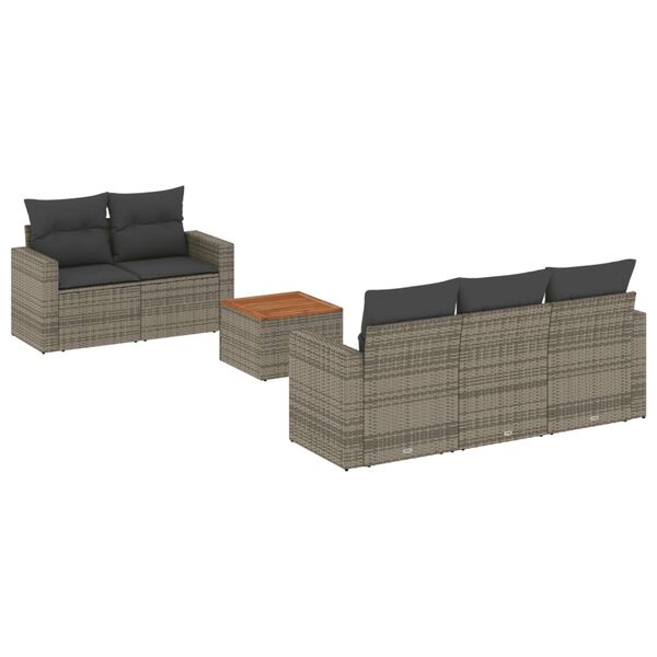 vidaXL Garden Sofa Set Grey PE rattan Modular Outdoor Sofa Set