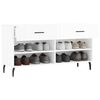 vidaXL Shoe Bench High gloss white Engineered wood, iron Medium