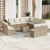 vidaXL Garden Sofa Set Beige PE Rattan Large Modular Garden Sofa Set