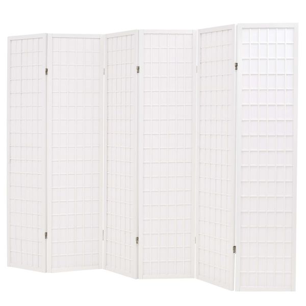 vidaXL Folding 6-Panel Room Divider Japanese Style 94.5"x66.9" White