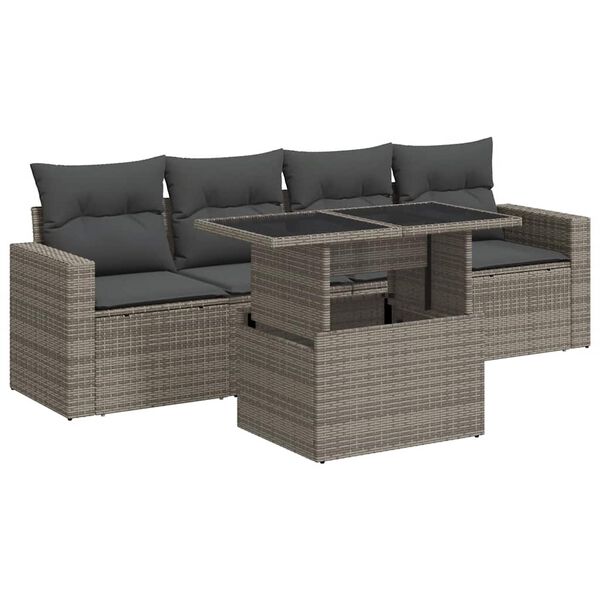 vidaXL Garden Sofa Set Grey, Dark Grey
