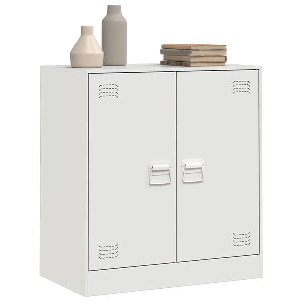 vidaXL Sideboard White Cold-rolled steel Medium Sideboard Rectangular