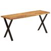 vidaXL Bench Natural wood, Black Solid acacia wood, Powder-coated steel