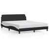 vidaXL Bed Frame Black and White Faux leather Queen Modern Bed Frame