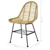 vidaXL Dining Chair Set of 6 Natural rattan Standard Durable