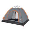 vidaXL Camping Tent 3-Person Gray and Orange Quick Release