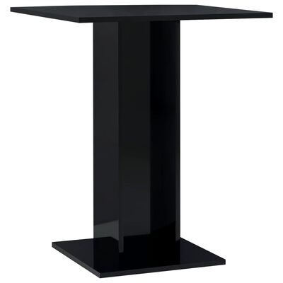 vidaXL Bistro Table High Gloss Black 23.6"x23.6"x29.5" Chipboard