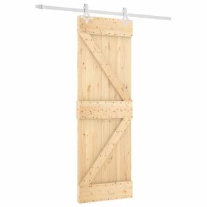 vidaXL Sliding Door with Hardware Set 27.6x82.7" Solid Wood Pine