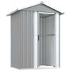 vidaXL Garden Shed Grey Galvanized Steel 49.6 x 38.4 x 69.7 in