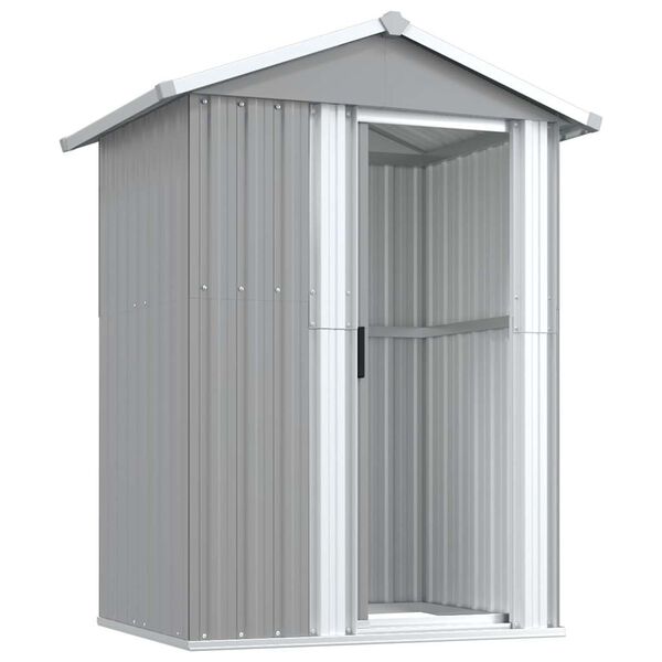 vidaXL Garden Shed Grey Galvanized Steel 49.6 x 38.4 x 69.7 in