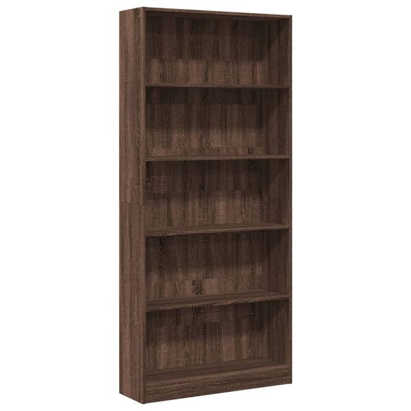 vidaXL Bookcase Brown oak Engineered wood Large Bookcase Rectangular